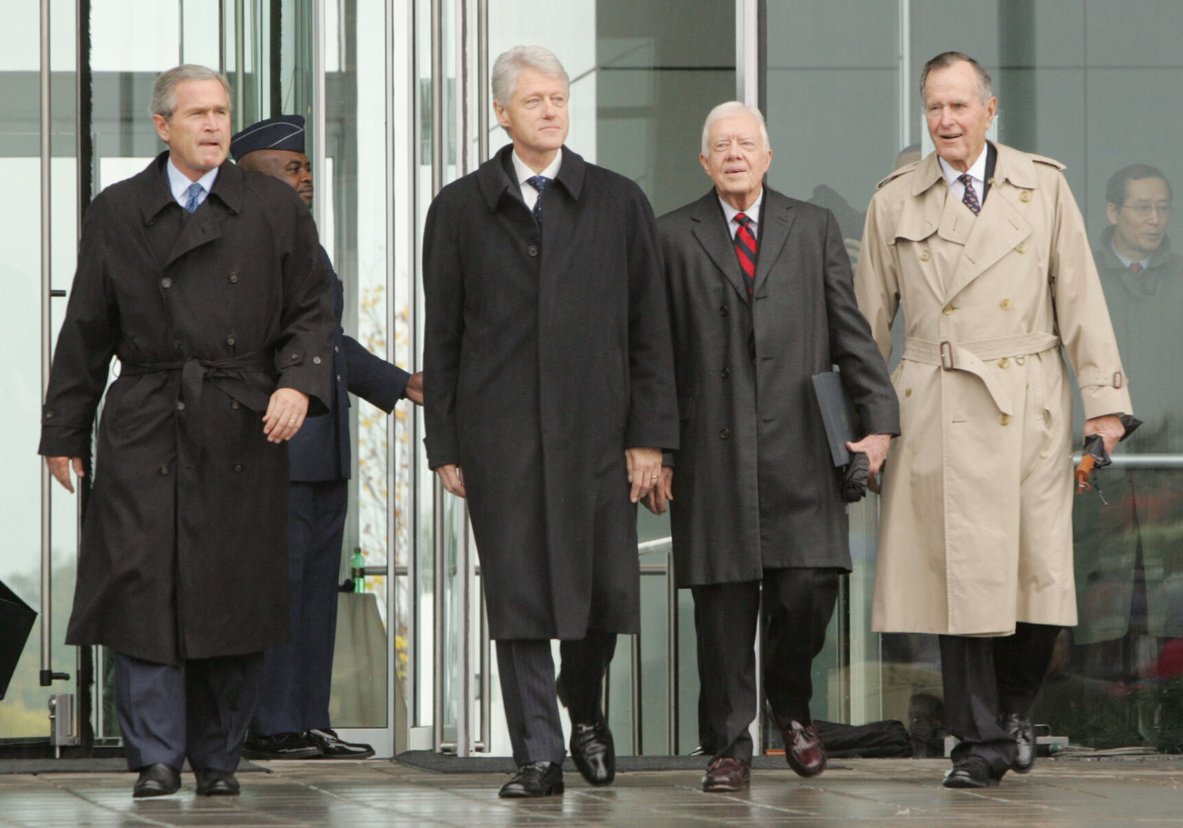 2004: Opening of Clinton presidential library in Little Rock, Ark.